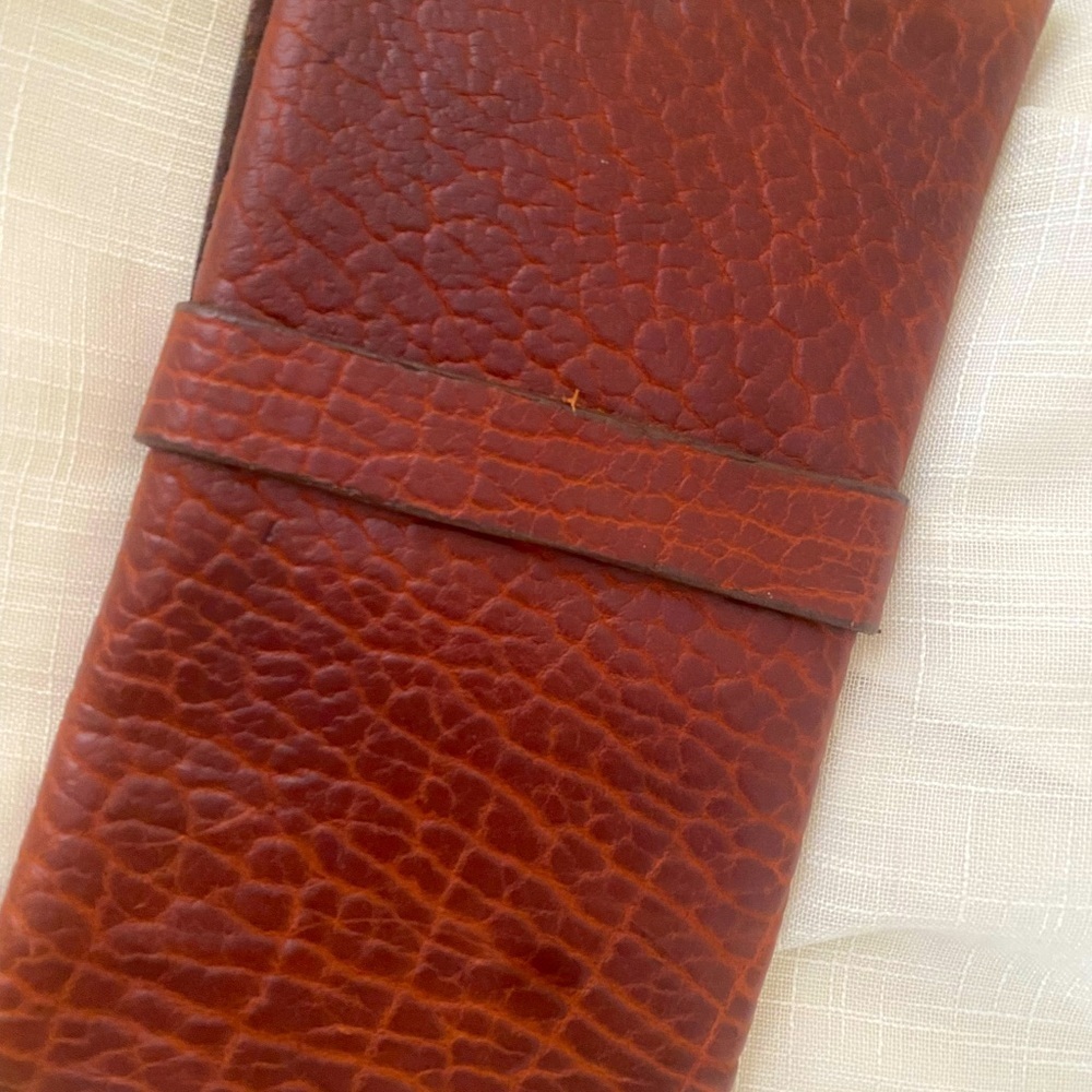 Natural finished, handmade genuine brown leather clutch - Picture 2 of 6